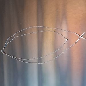 Adjustable Length Double Strand Silver Necklace